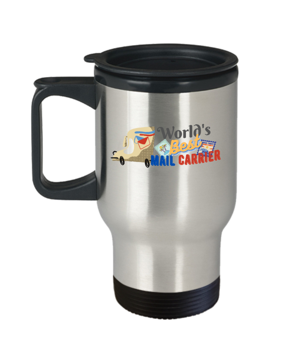 Postal Worker Gifts Worlds Best Mail Carrier Birthday Christmas Gift Idea For Men Women Travel Mug