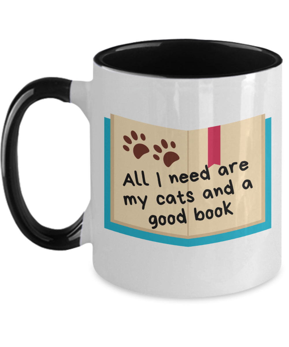 Cat Lovers Gifts All I Need Birthday Christmas Gift Idea Two Tone Coffee Mug 11oz