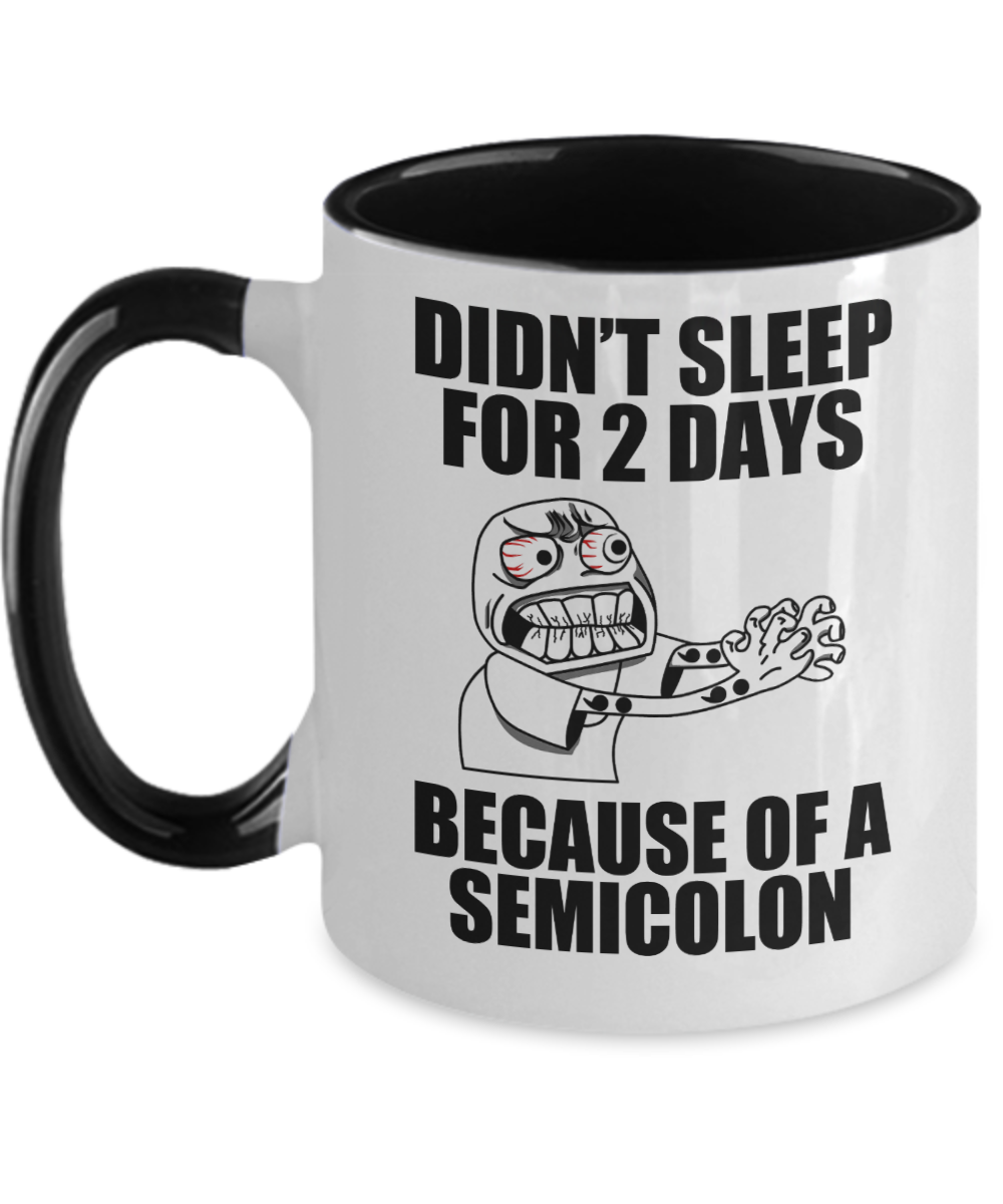 Computer Programming Gifts Didnt Sleep For 2 Days Birthday Christmas Gift Idea For Men Women Two Tone Coffee Mug 11oz