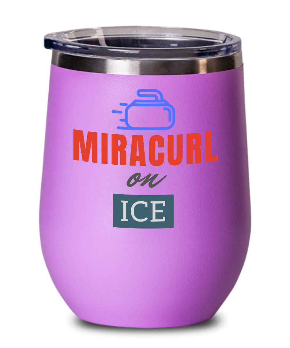 Curling Sport Gifts Miracurl On Ice Birthday Christmas Gift Idea For Men Women Wine Glass