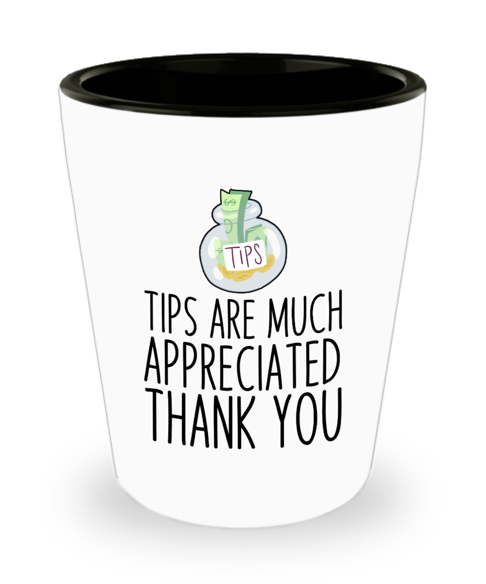 Bartender Gifts Tips Are Much Appreciated Birthday Christmas Gift Idea For Men Women Shot Glass