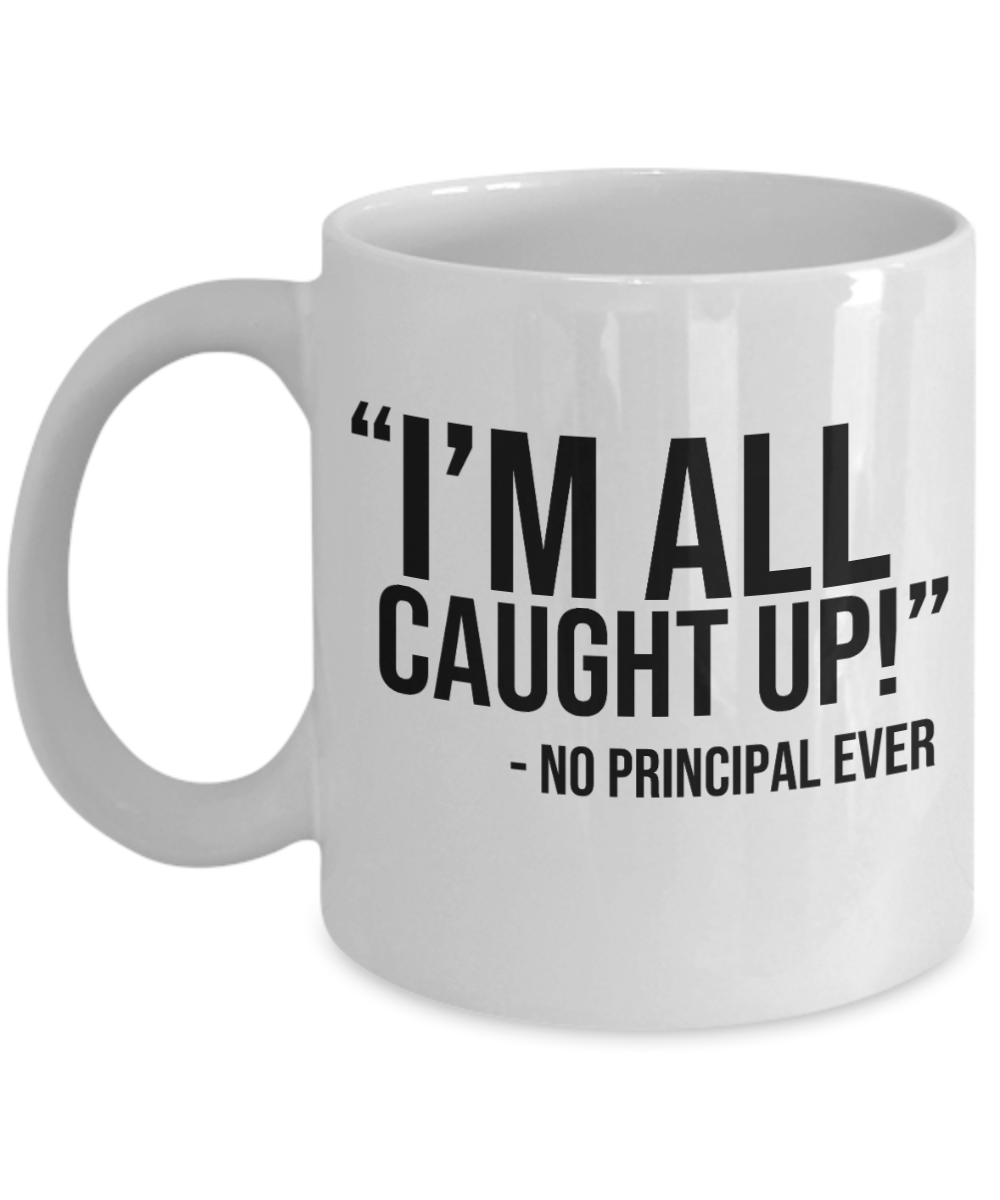 Principal Gifts Coffee Mug Im All Caught Up Birthday Christmas Gift Idea For Men Women 11 oz or 15 oz