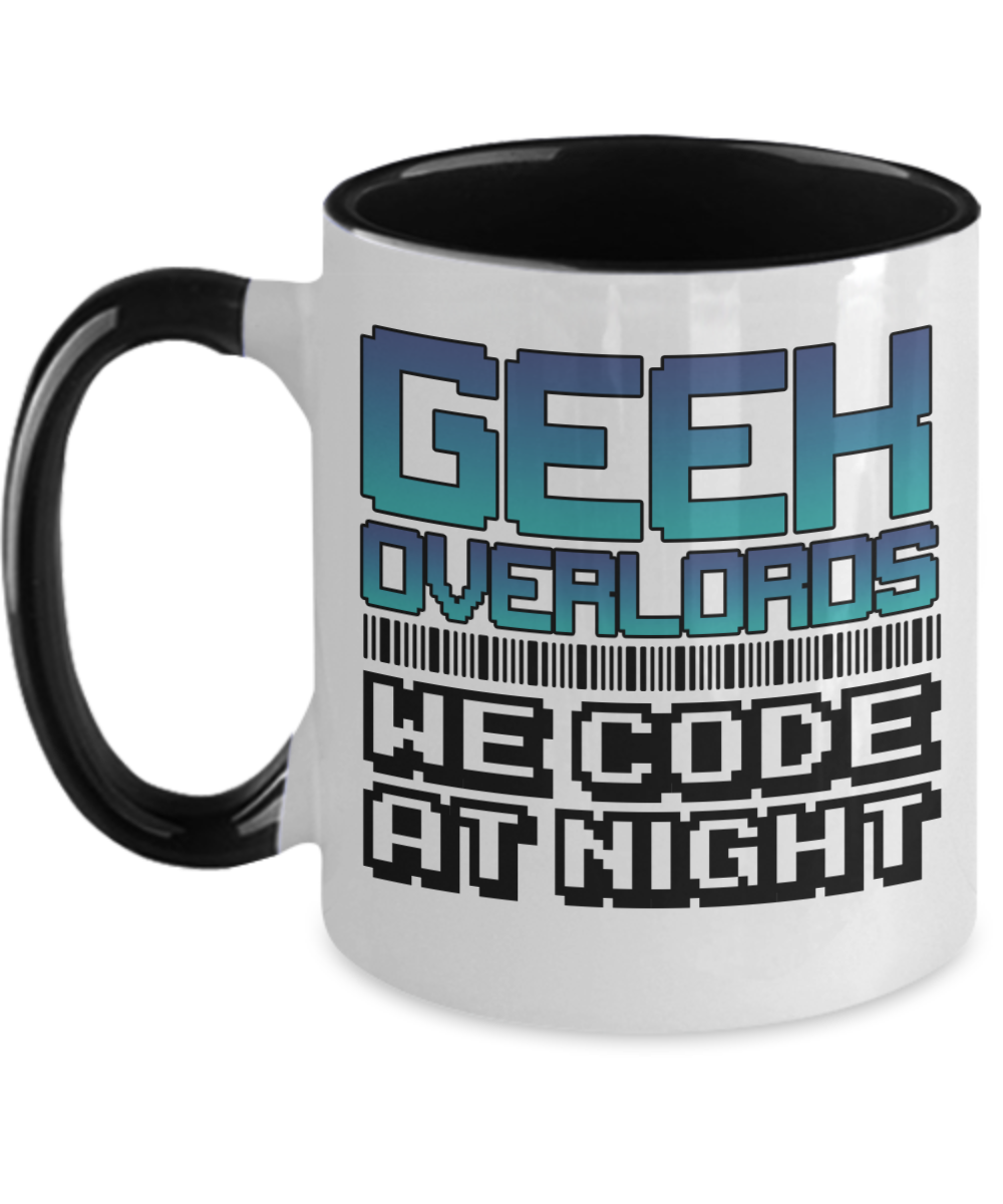 Computer Programming Gifts Geek Overlords We Code Birthday Christmas Gift Idea For Men Women Two Tone Coffee Mug 11oz