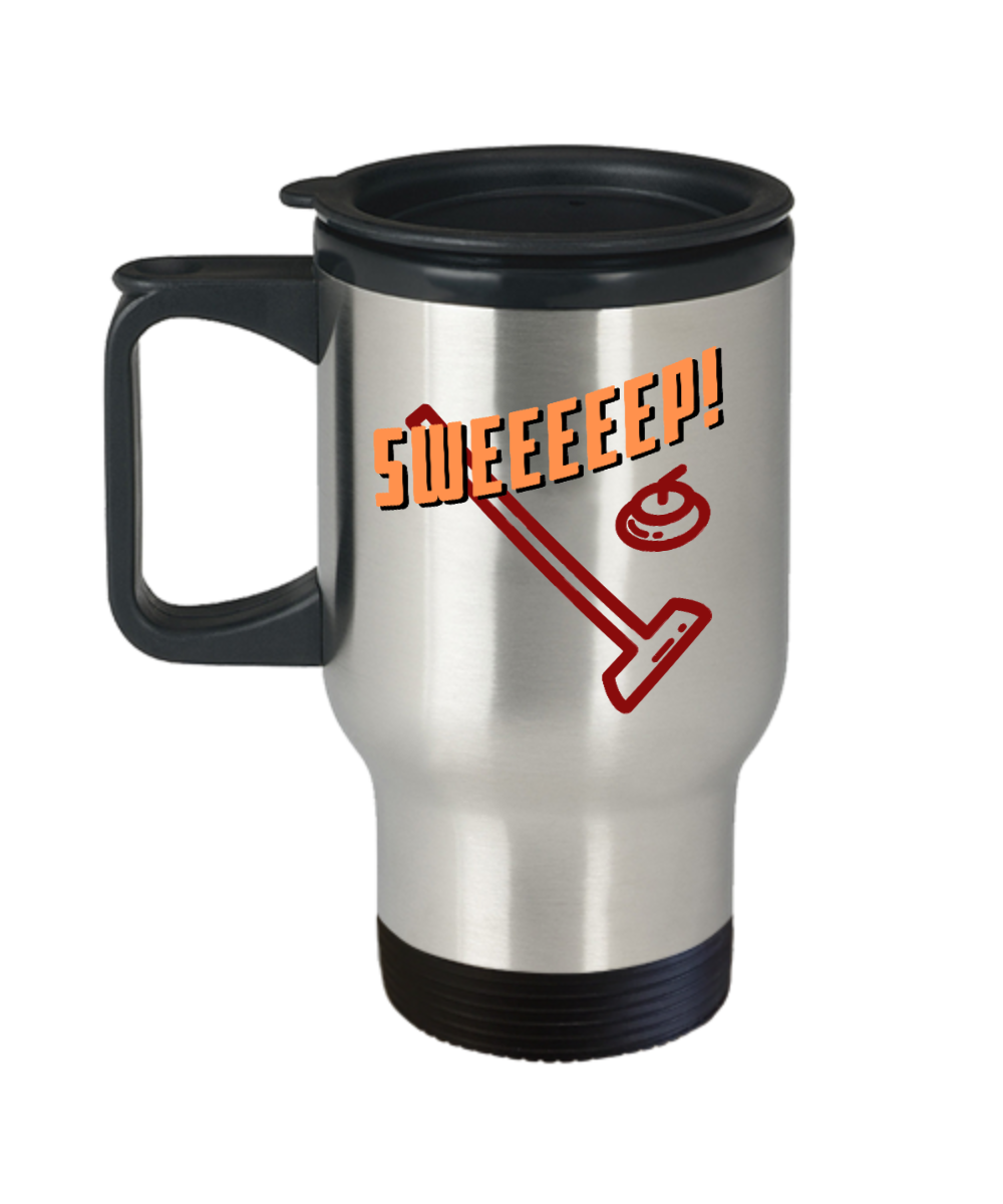 Curling Sport Gifts Sweeeep Birthday Christmas Gift Idea For Men Women Travel Mug