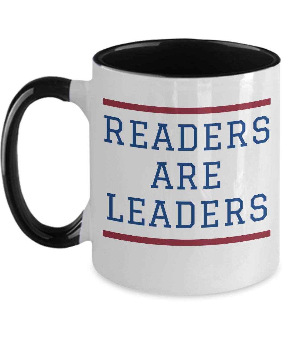 Librarian Gifts Readers Are Leaders Birthday Christmas Gift Idea For Men Women Two Tone Coffee Mug 11oz