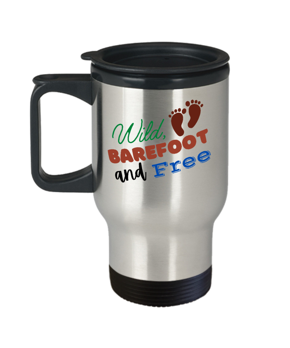 Yoga Gifts Wild Barefoot And Free Birthday Christmas Gift Idea For Men Women Travel Mug