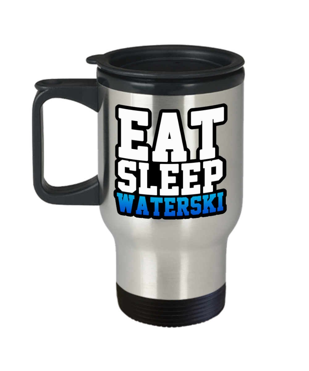 Skiing Gifts Eat Sleep Waterski Birthday Christmas Gift Idea For Men Women Travel Mug