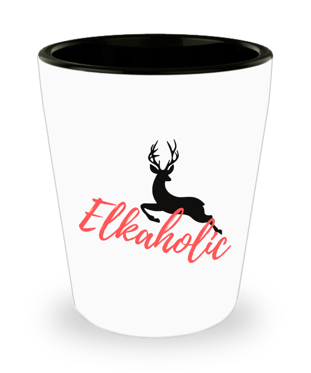 Hunting Gifts Elkaholic Birthday Christmas Gift Idea For Men Women Shot Glass