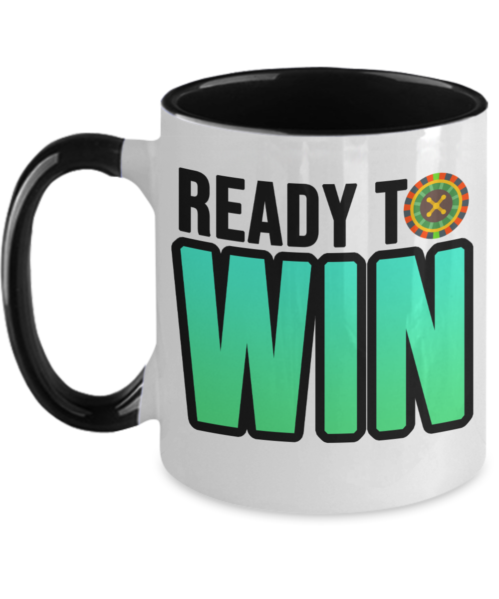 Poker Gifts Ready To Win Birthday Christmas Gift Idea For Men Women Two Tone Coffee Mug 11oz