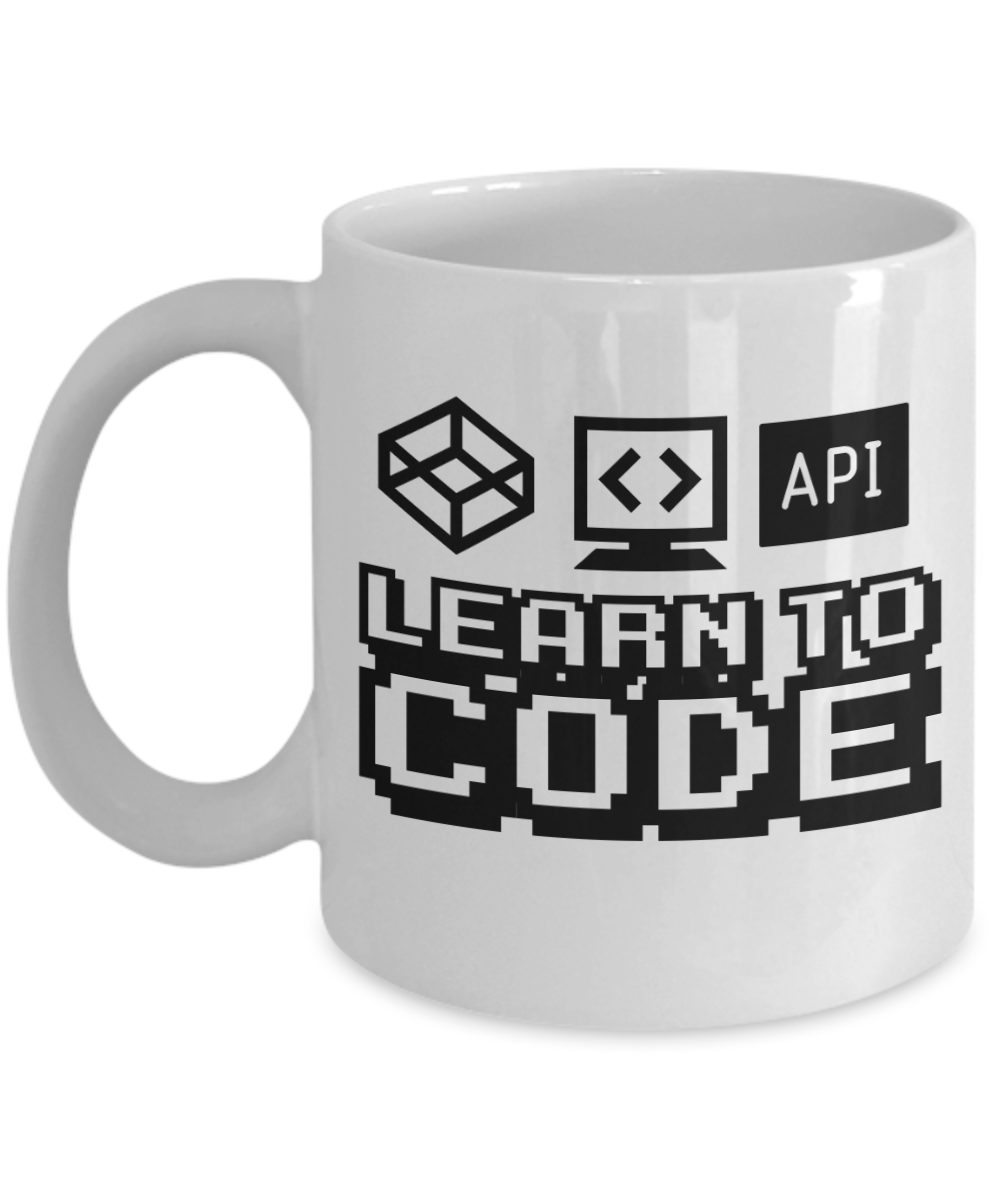 Computer Programming Gifts Coffee Mug Learn To Code Birthday Christmas Gift Idea For Men Women 11 oz or 15 oz