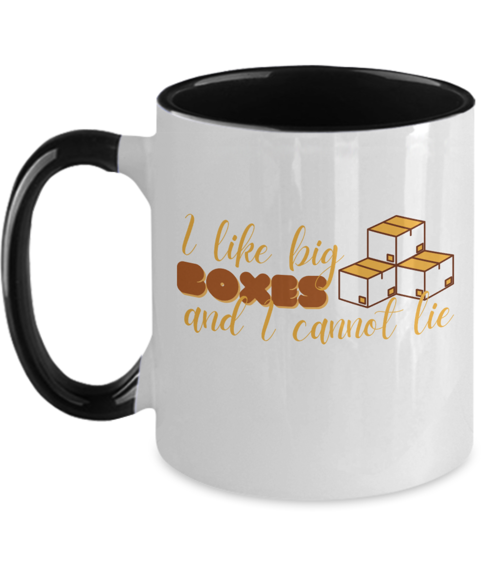 Postal Worker Gifts I Like Big Boxes Birthday Christmas Gift Idea Two Tone Coffee Mug 11oz