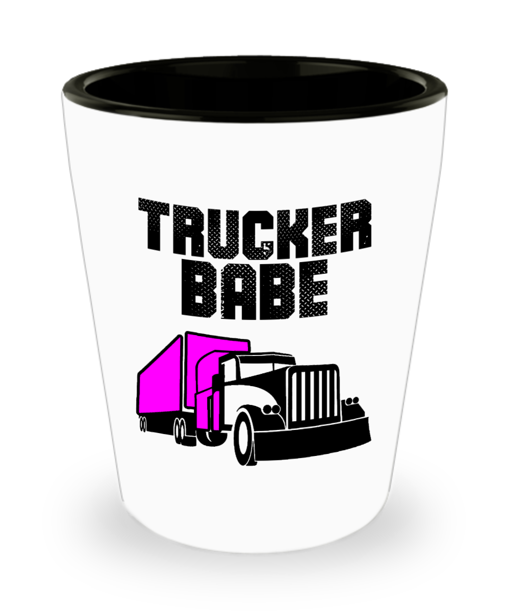 Trucker Gifts Trucker Babe Birthday Christmas Gift Idea For Men Women Shot Glass