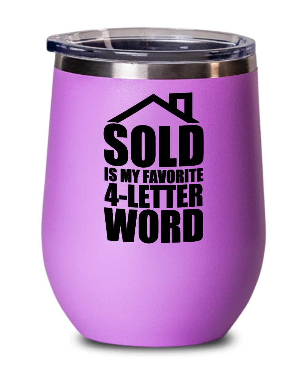 Realtor Gifts Sold Is My Favorite Birthday Christmas Gift Idea For Men Women Wine Glass