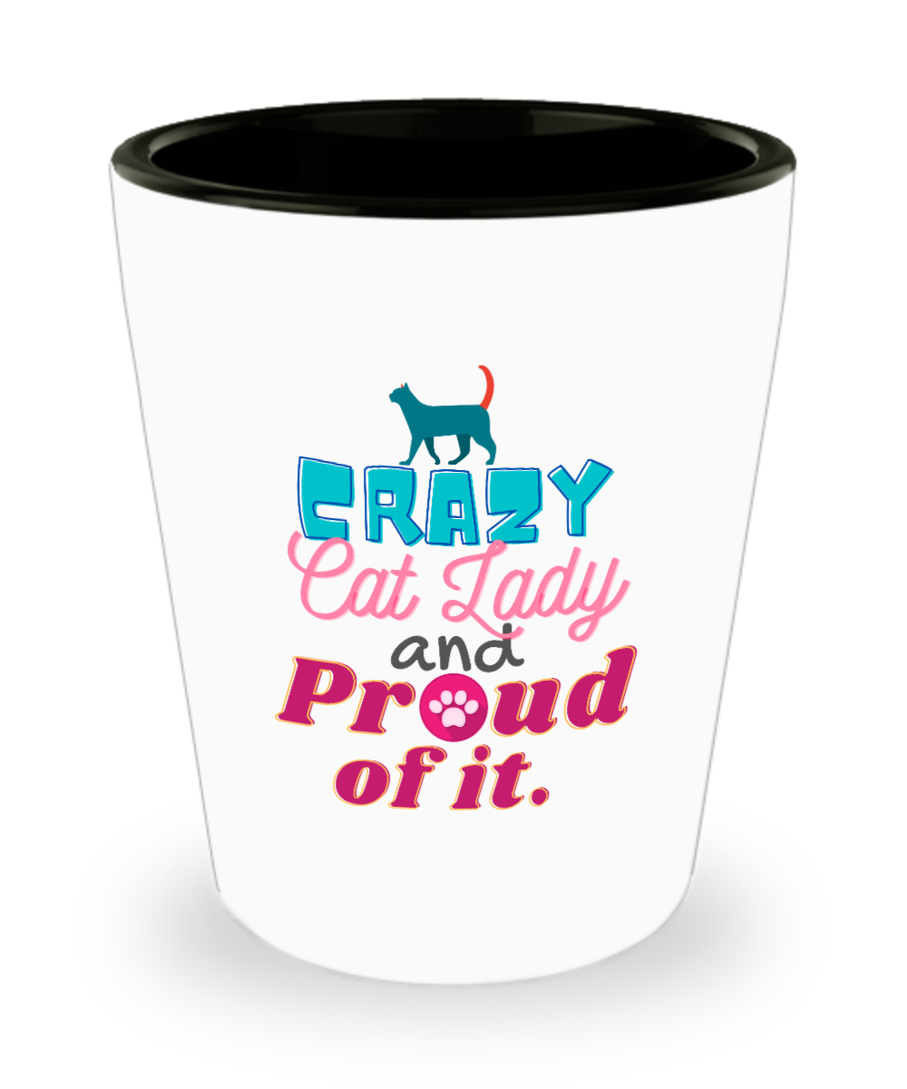 Cat Lovers Gifts Crazy Cat Lady Birthday Christmas Gift Idea For Women Shot Glass