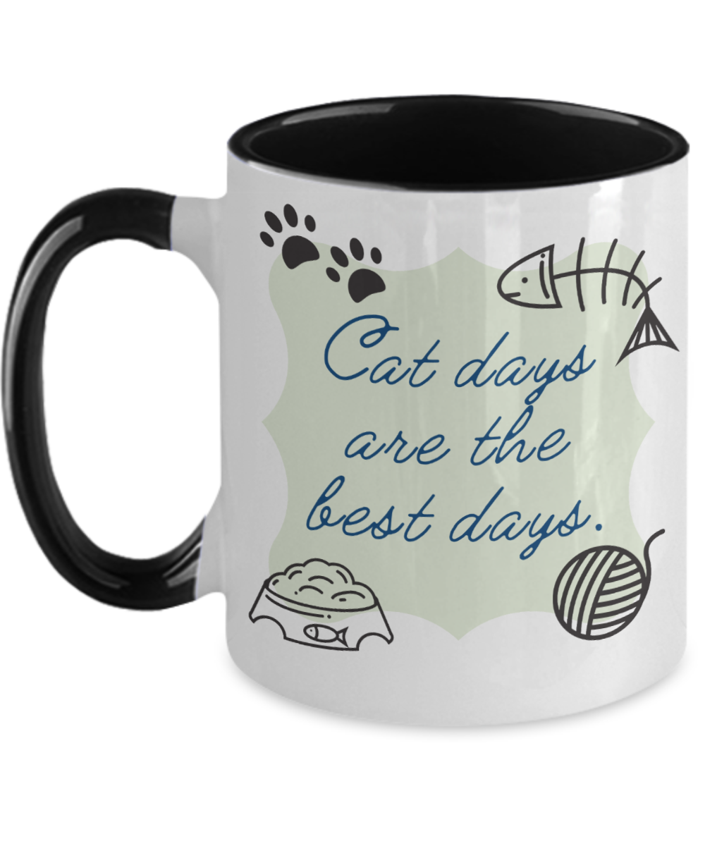 Cat Lovers Gifts Cat Days Birthday Christmas Gift Idea For Men Women Two Tone Coffee Mug 11oz