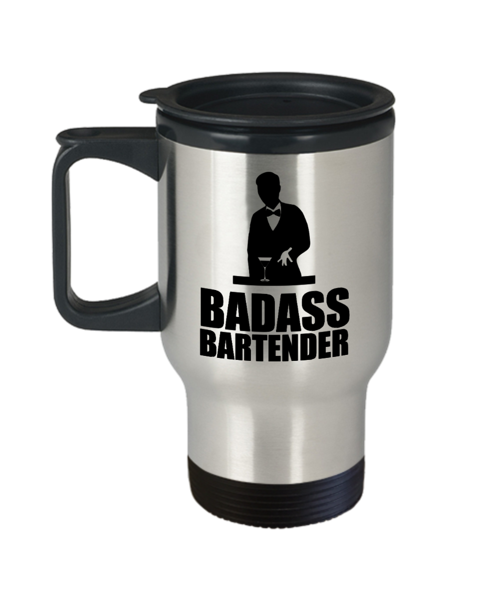 Bartender Gifts Badass Bartender Birthday Christmas Gift Idea For Men Women Travel Mug