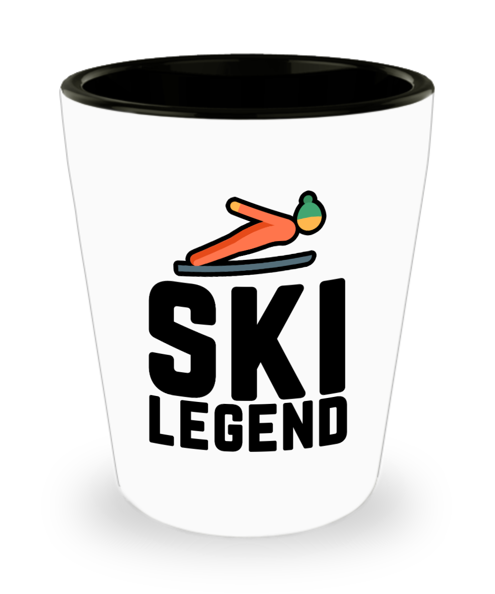 Skiing Gifts Ski Legend Birthday Christmas Gift Idea For Men Women Shot Glass