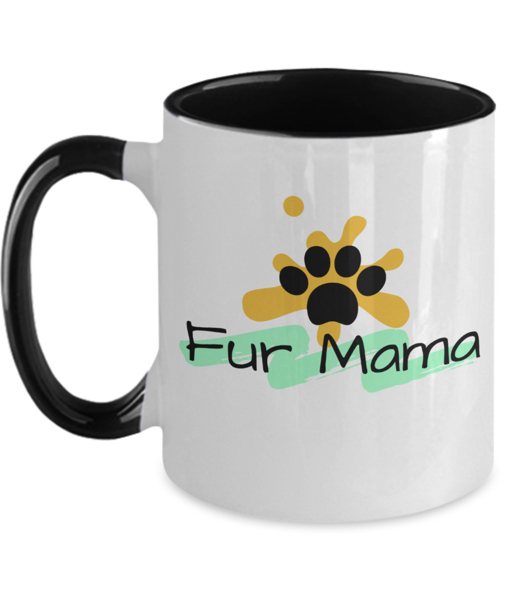 Cat Lovers Gifts Fur Mama Birthday Christmas Gift Idea Two Tone Coffee Mug 11oz