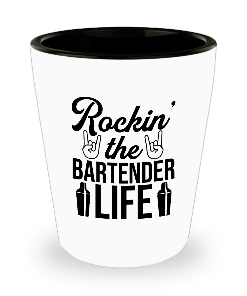 Bartender Gifts Rockin The Bartender Life Birthday Christmas Gift Idea For Men Women Shot Glass