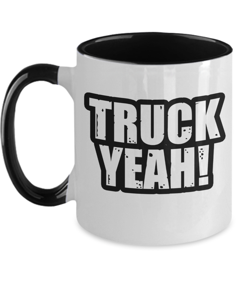 Trucker Gifts Truck Yeah Birthday Christmas Gift Idea For Men Women Two Tone Coffee Mug 11oz