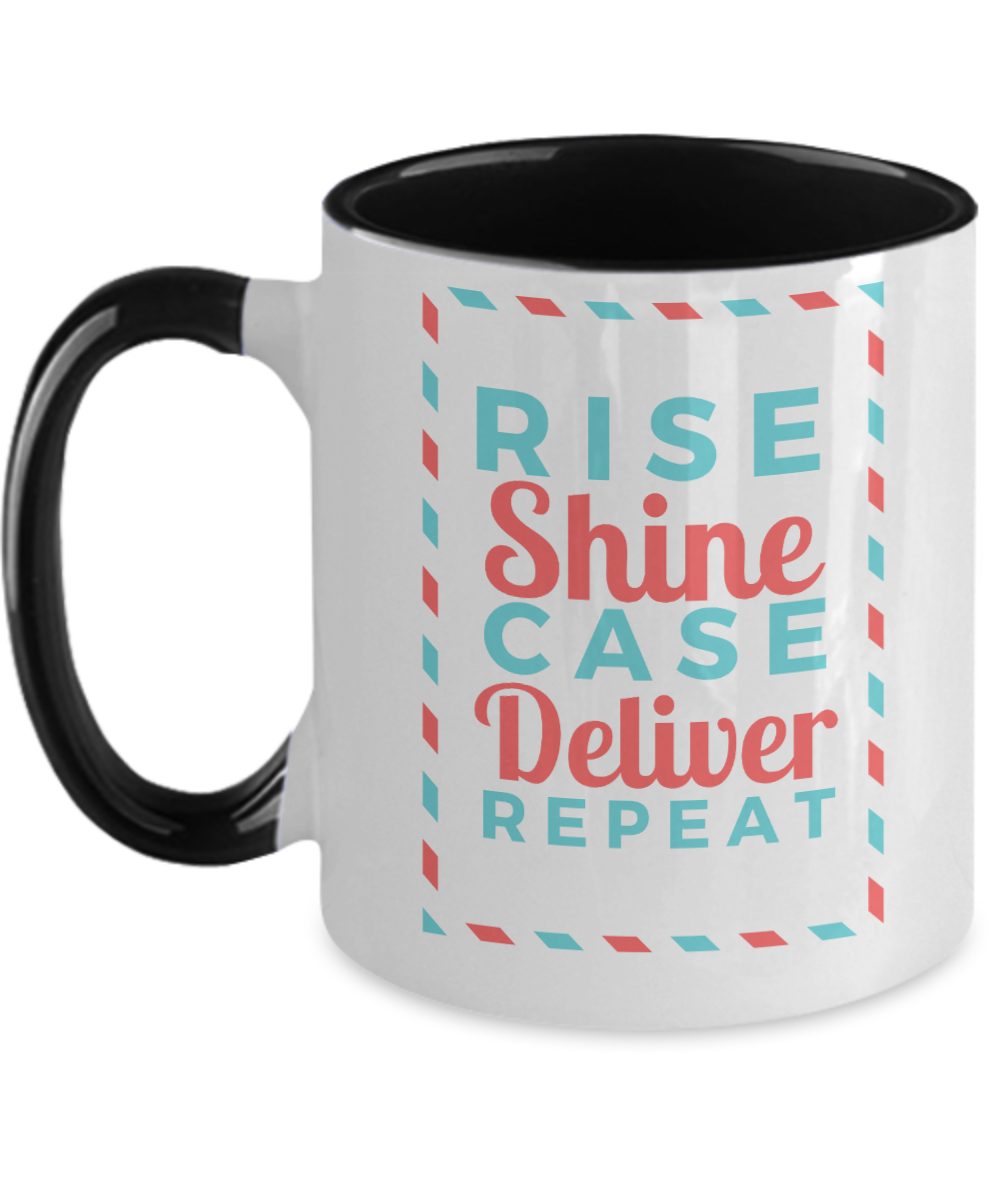 Postal Worker Gifts Rise Shine Case Birthday Christmas Gift Idea Two Tone Coffee Mug 11oz