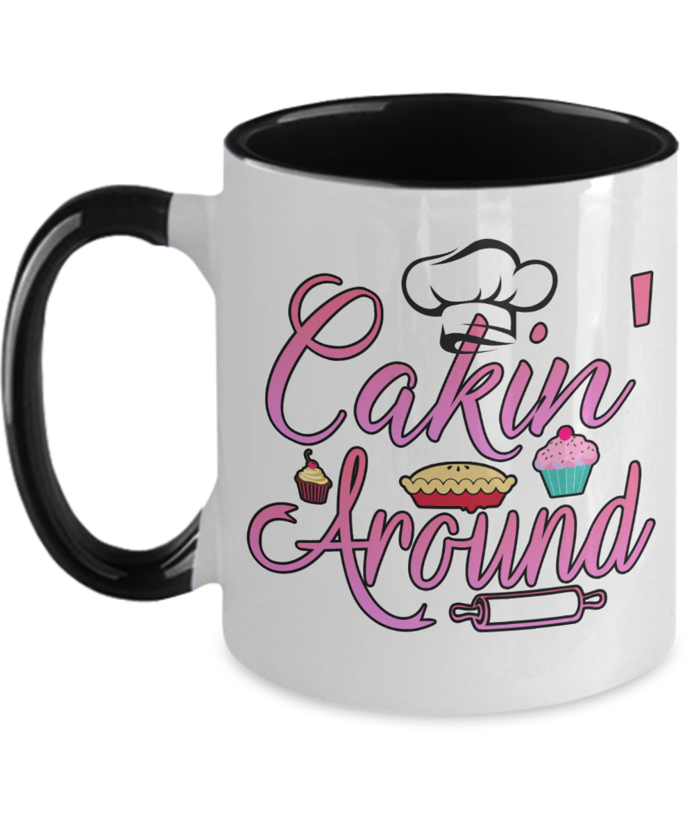 Baking Gifts Cakin Around Birthday Christmas Gift Idea For Men Women Two Tone Coffee Mug 11oz