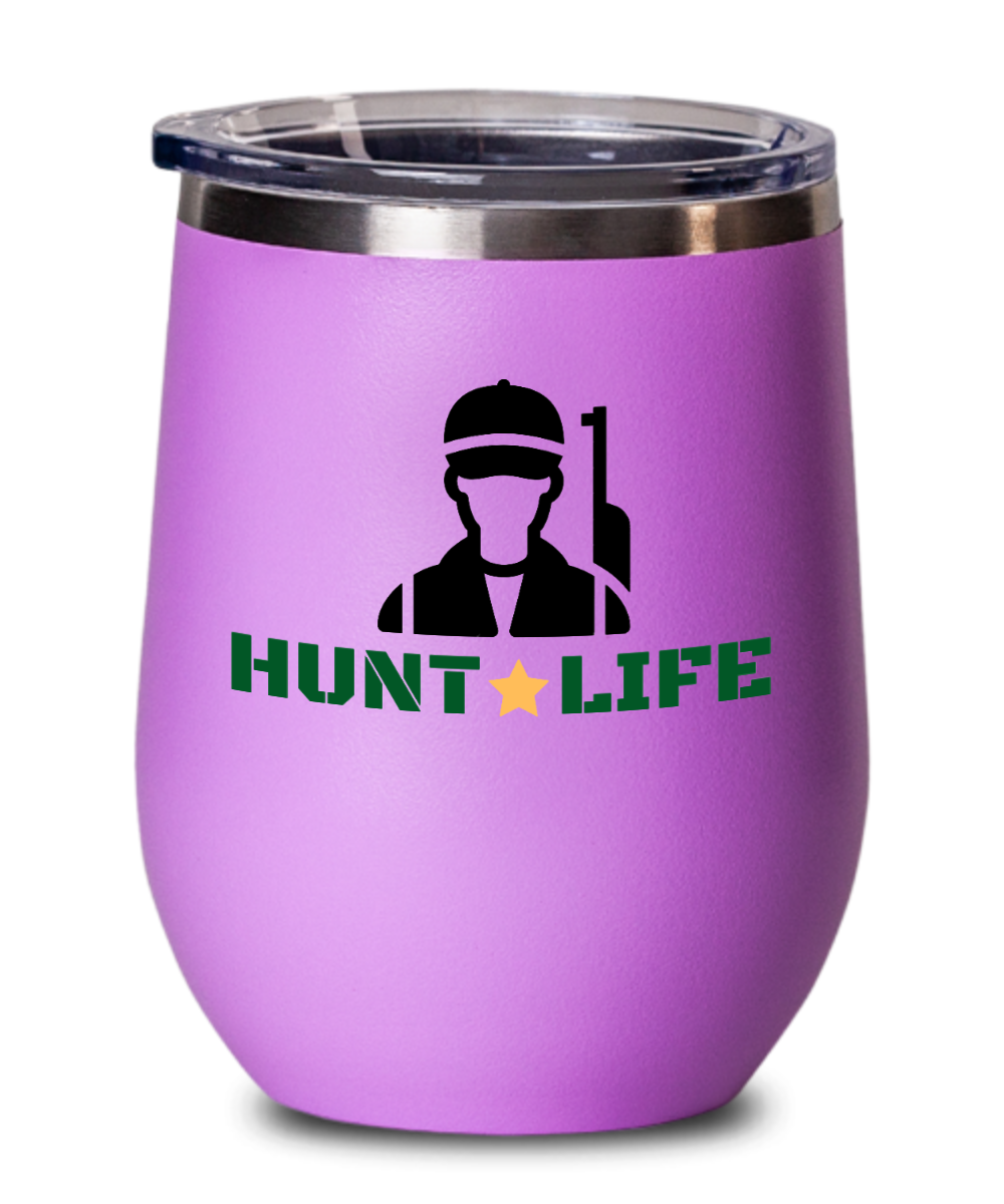 Hunting Gifts Hunt Life Birthday Christmas Gift Idea For Men Women Wine Glass