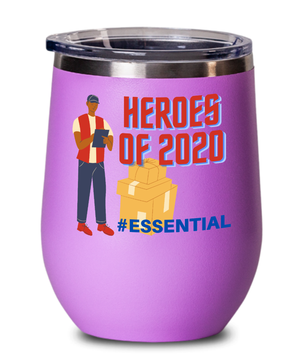 Postal Worker Gifts Heroes Of 2022 Birthday Christmas Gift Idea For Men Wine Glass