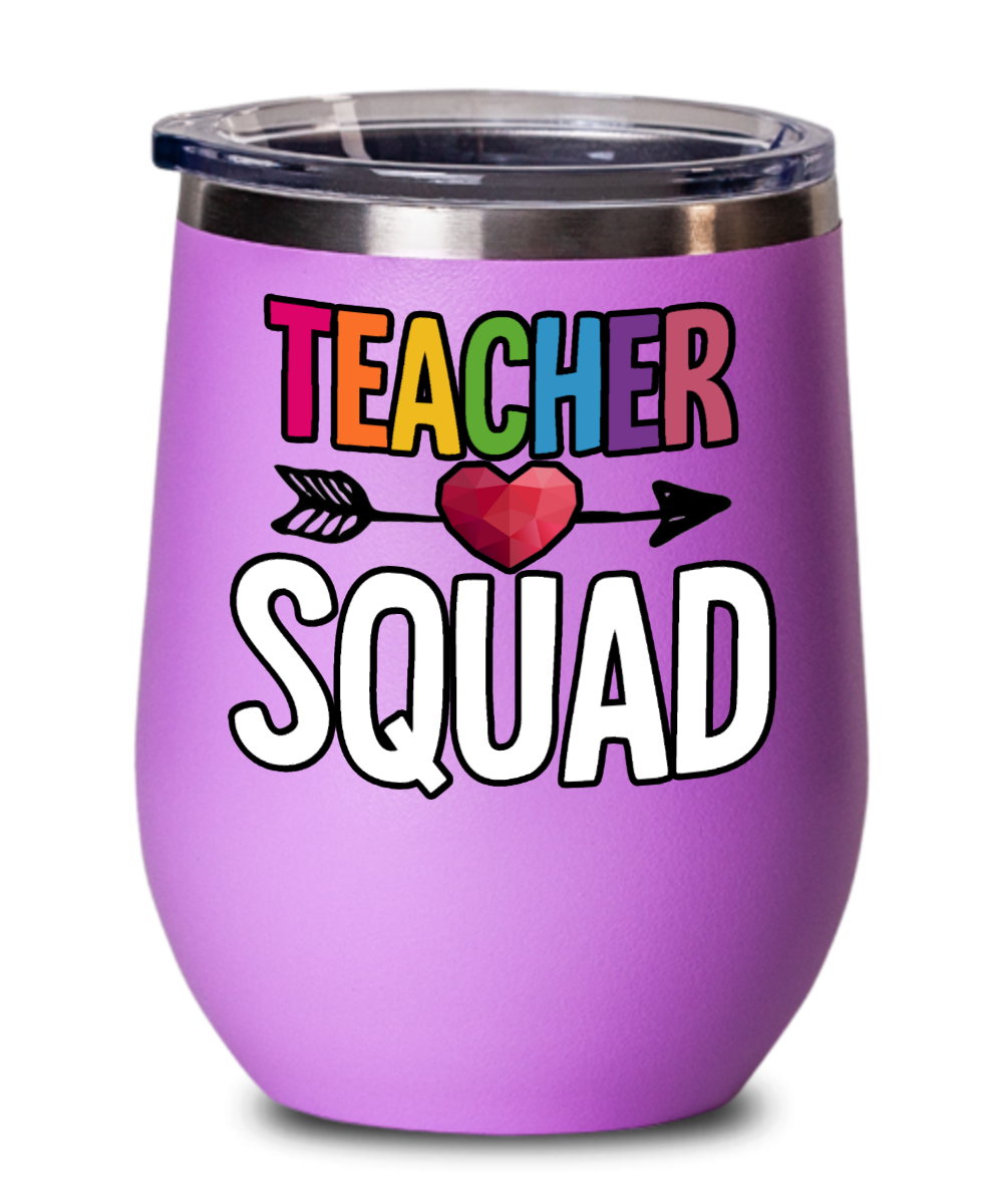 Teacher Gifts Teacher Squad Birthday Christmas Gift Idea For Men Women Wine Glass