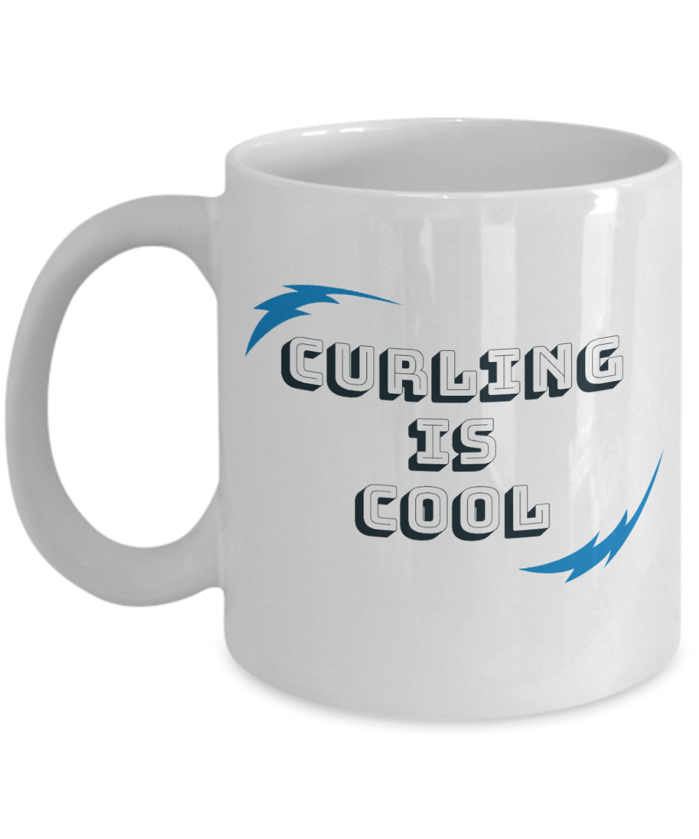 Curling Sport Gifts Coffee Mug Curling Is Cool Birthday Christmas Gift Idea For Men Women 11 oz or 15 oz