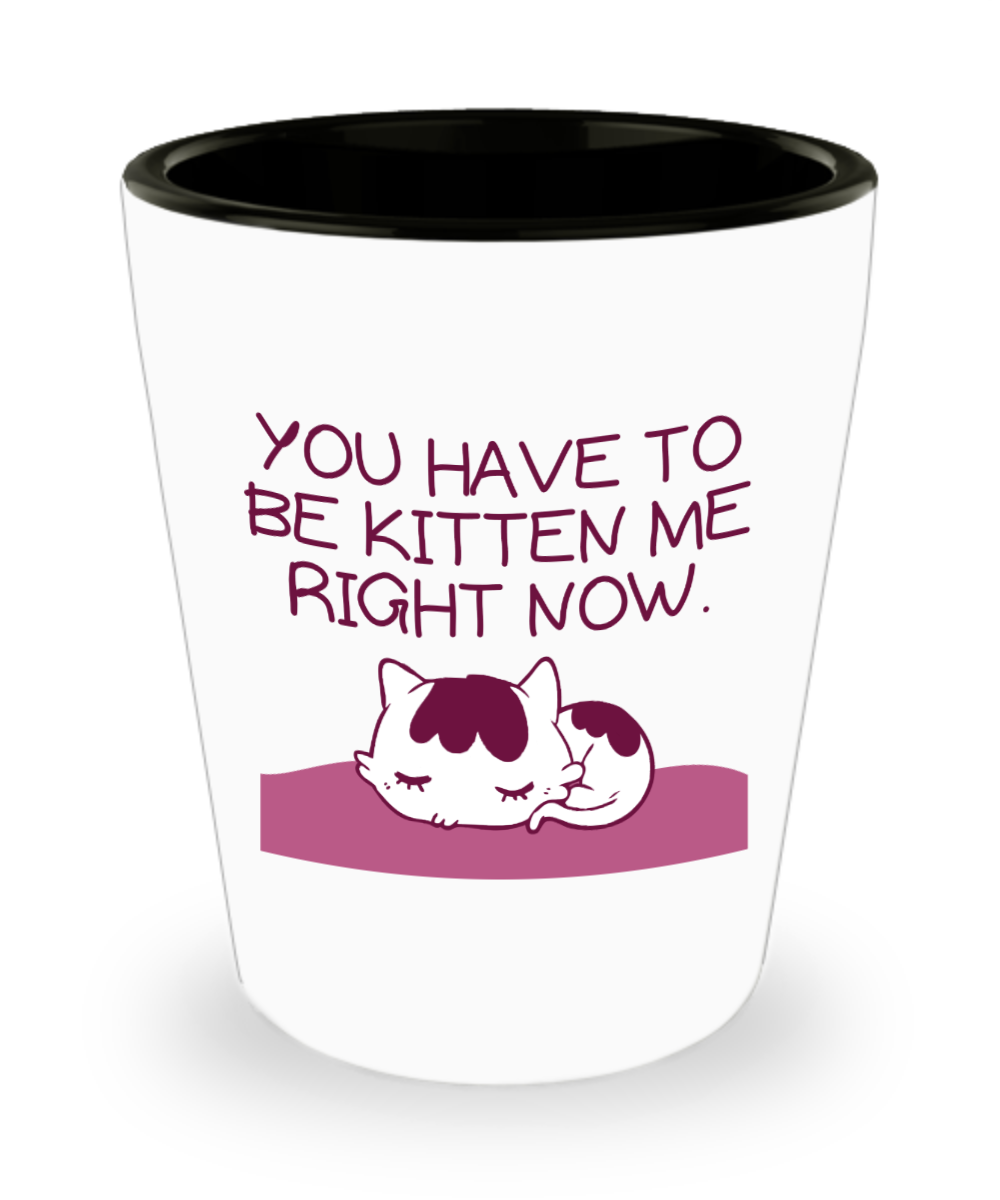 Cat Lovers Gifts You Have To Be Kitten Birthday Christmas Gift Idea For Men Women Shot Glass