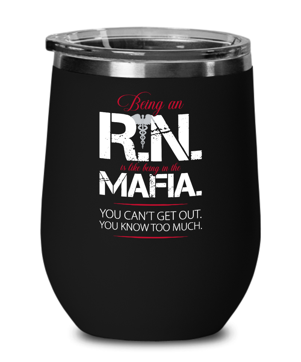 Rn Gifts For Nurses Being An Rn  Birthday Christmas Gift Idea For Men Women Black Wine Glass