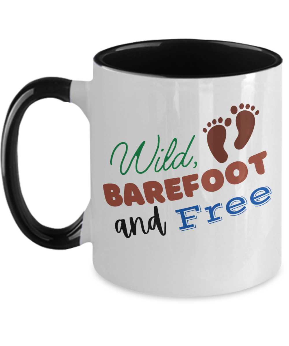 Yoga Gifts Wild Barefoot And Free Birthday Christmas Gift Idea Two Tone Coffee Mug 11oz