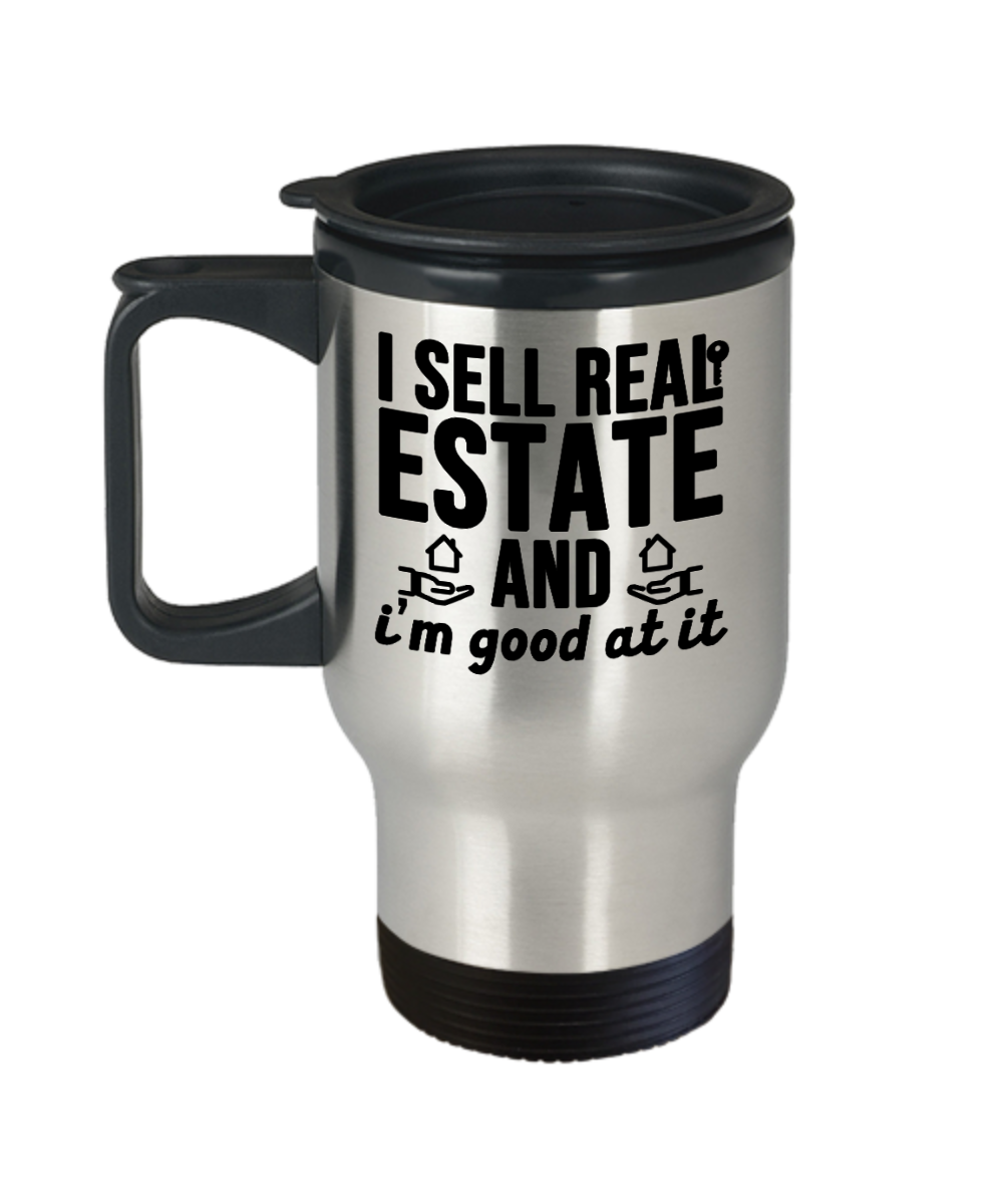 Realtor Gifts I Sell Real Estate Birthday Christmas Gift Idea For Men Women Travel Mug