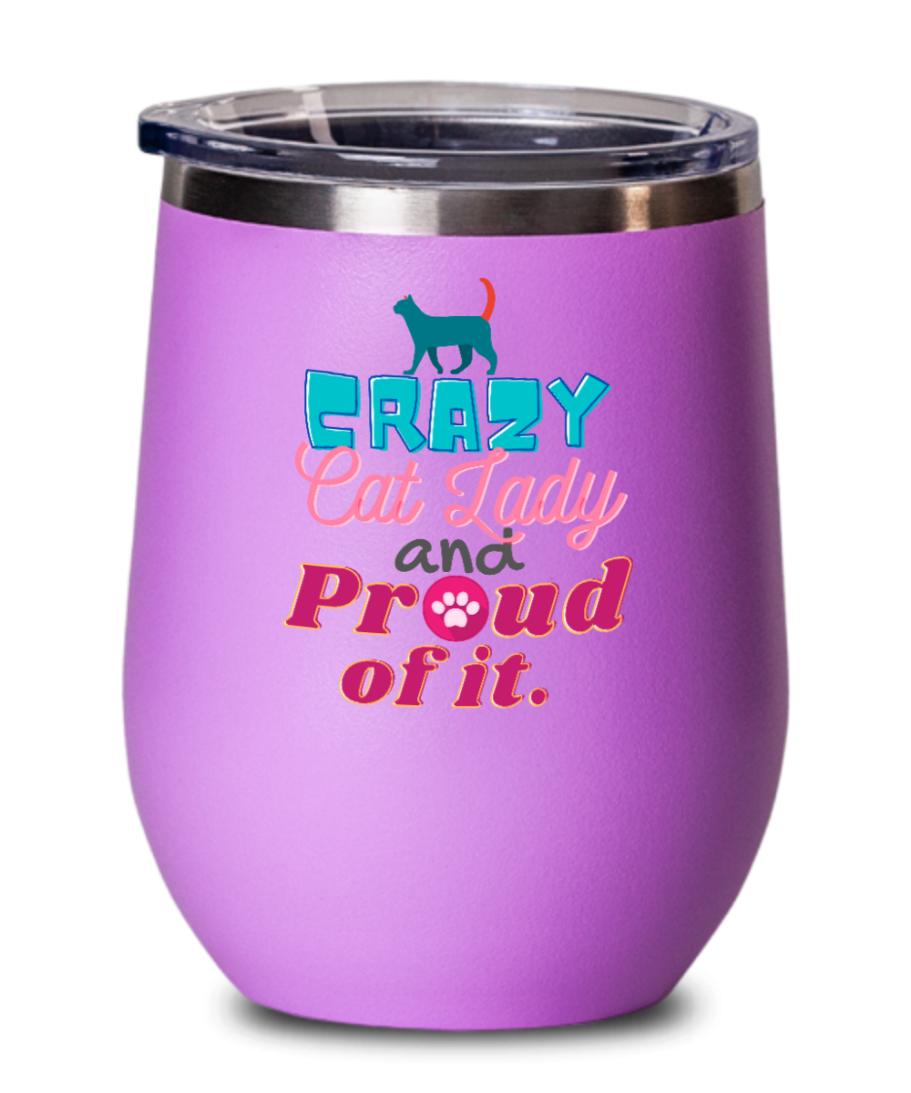 Cat Lovers Gifts Crazy Cat Lady Birthday Christmas Gift Idea For Women Wine Glass