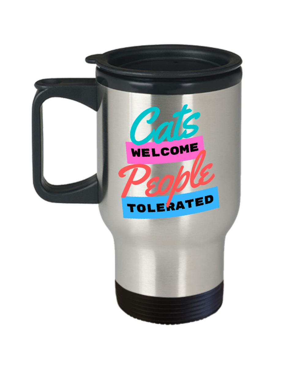 Cat Lovers Gifts Cats Welcome Birthday Christmas Gift Idea For Men Women Travel Mug