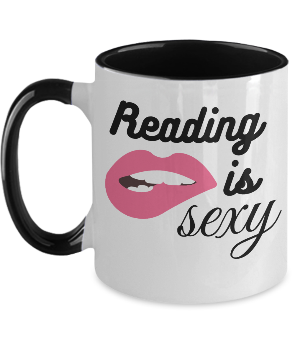 Librarian Gifts Reading Is Sexy Birthday Christmas Gift Idea For Women Two Tone Coffee Mug 11oz