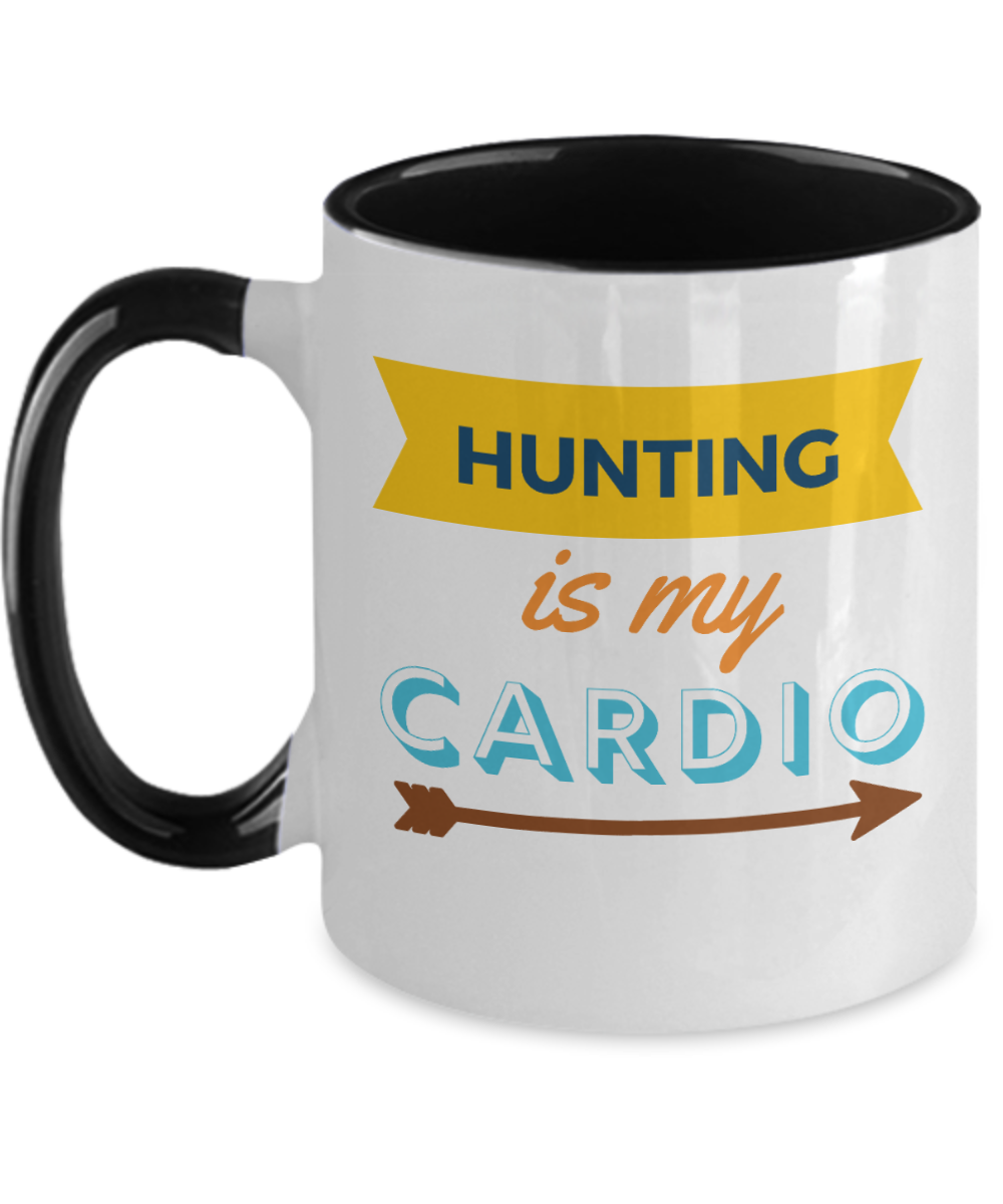 Hunting Gifts Hunting Is My Cardio Birthday Christmas Gift Idea Two Tone Red Coffee Mug 11oz