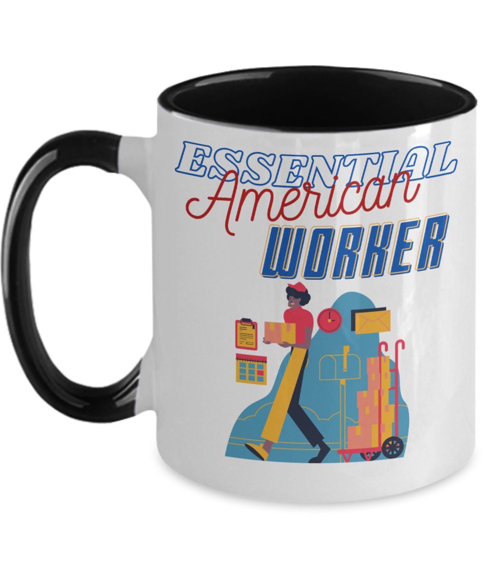 Postal Worker Gifts Essential American Worker Birthday Christmas Gift Idea Two Tone Coffee Mug 11oz