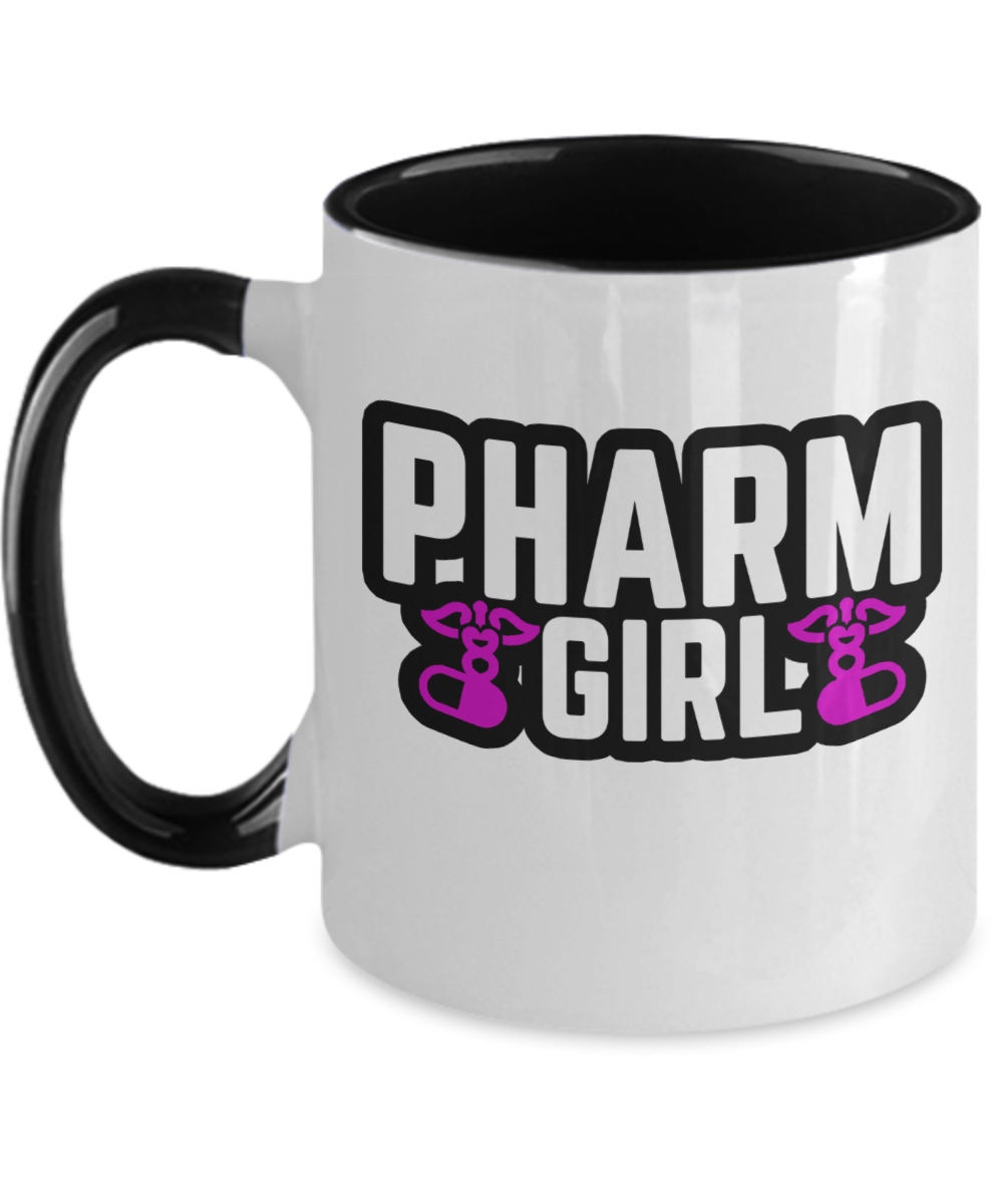 Pharmacist Gifts Pharm Girl Birthday Christmas Gift Idea For Women Two Tone Coffee Mug 11oz