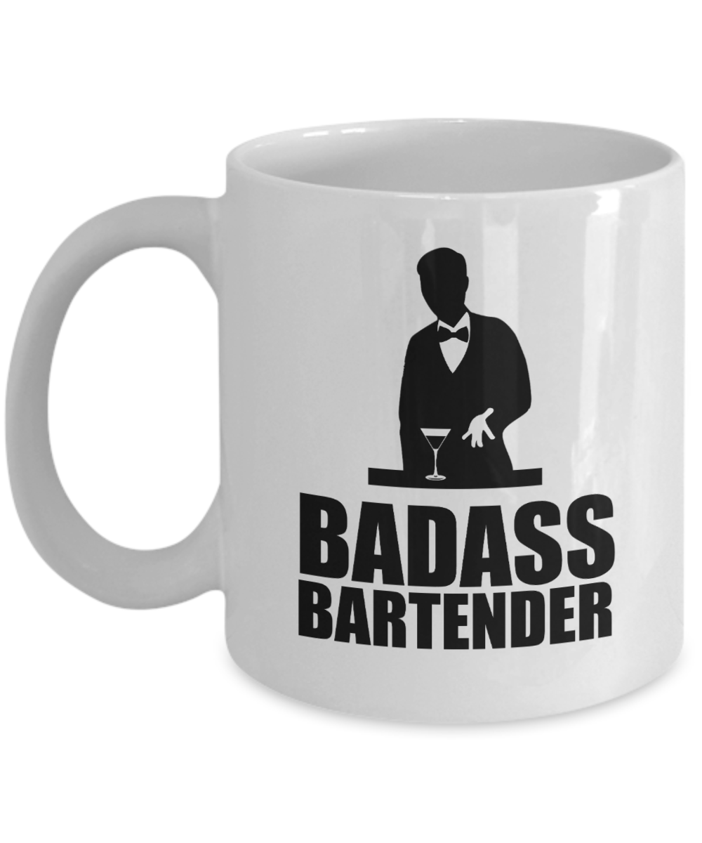 Bartender Gifts Coffee Mug Badass Bartender Birthday Christmas Gift Idea For Men 11 oz or 15 oz