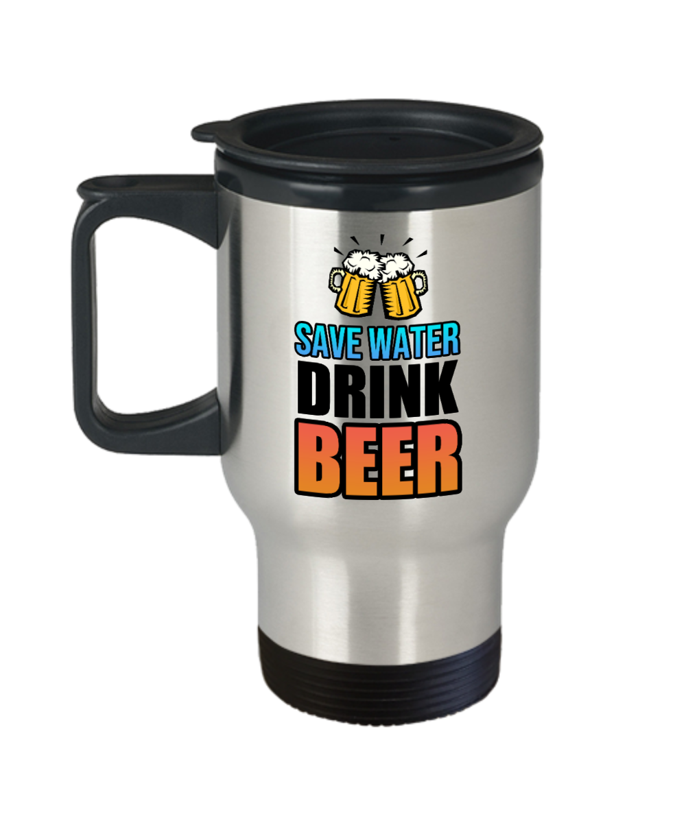 Bartender Gifts Save Water Drink Beer Birthday Christmas Gift Idea For Men Women Travel Mug