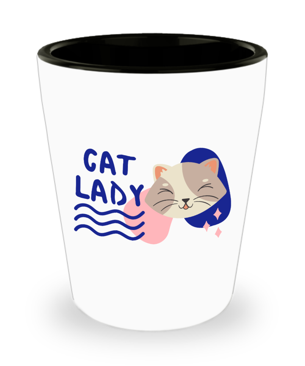 Cat Lovers Gifts Cat Lady Birthday Christmas Gift Idea For Women Shot Glass