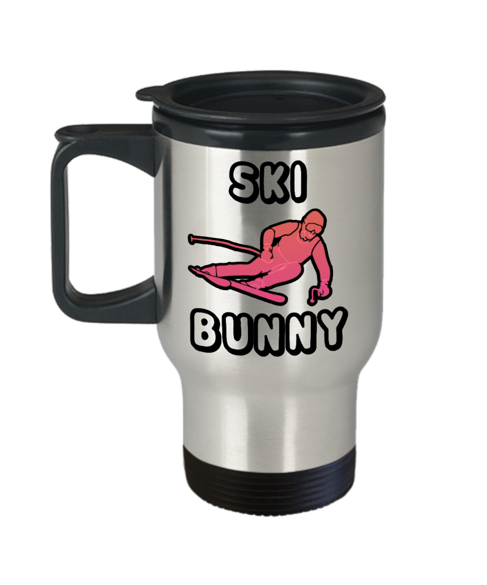 Skiing Gifts Ski Bunny Birthday Christmas Gift Idea For Men Women Travel Mug