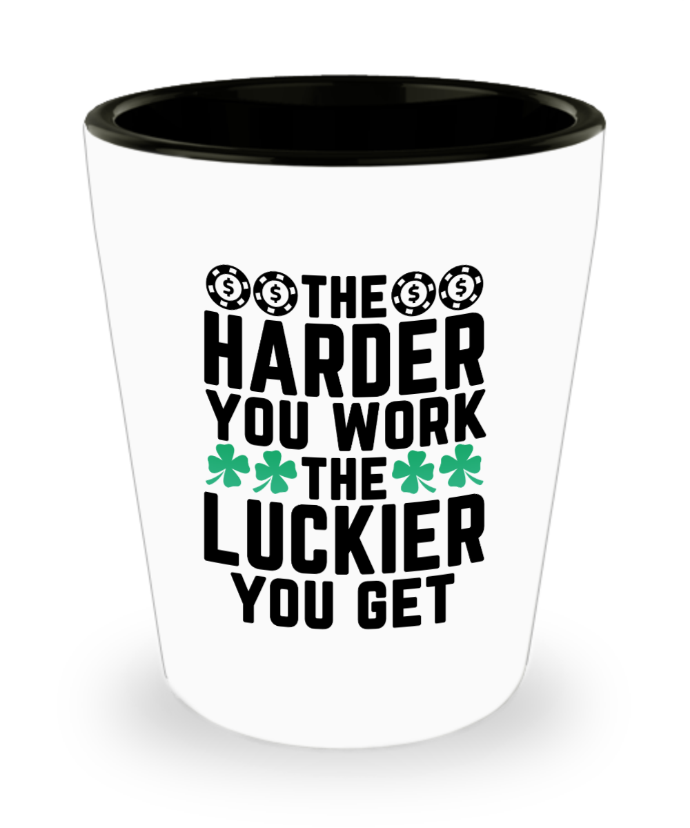 Poker Gifts The Harder You Work Birthday Christmas Gift Idea For Men Women Shot Glass