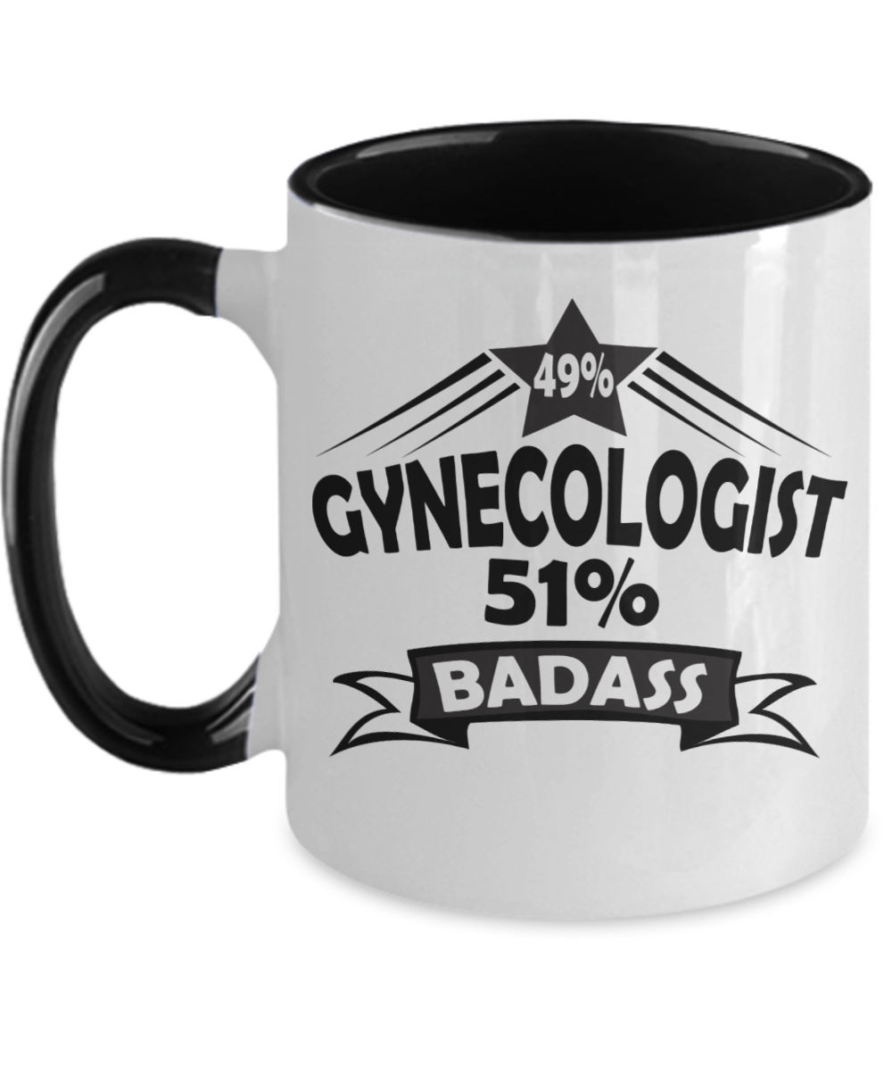 Gynecologist Gifts Badass Gynecologist Birthday Christmas Gift Idea Two Tone Coffee Mug 11oz