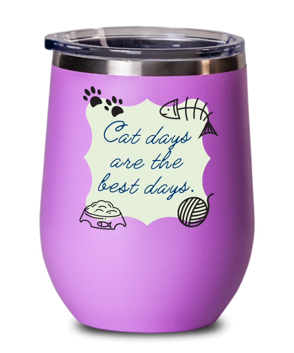 Cat Lovers Gifts Cat Days Birthday Christmas Gift Idea For Men Women Wine Glass