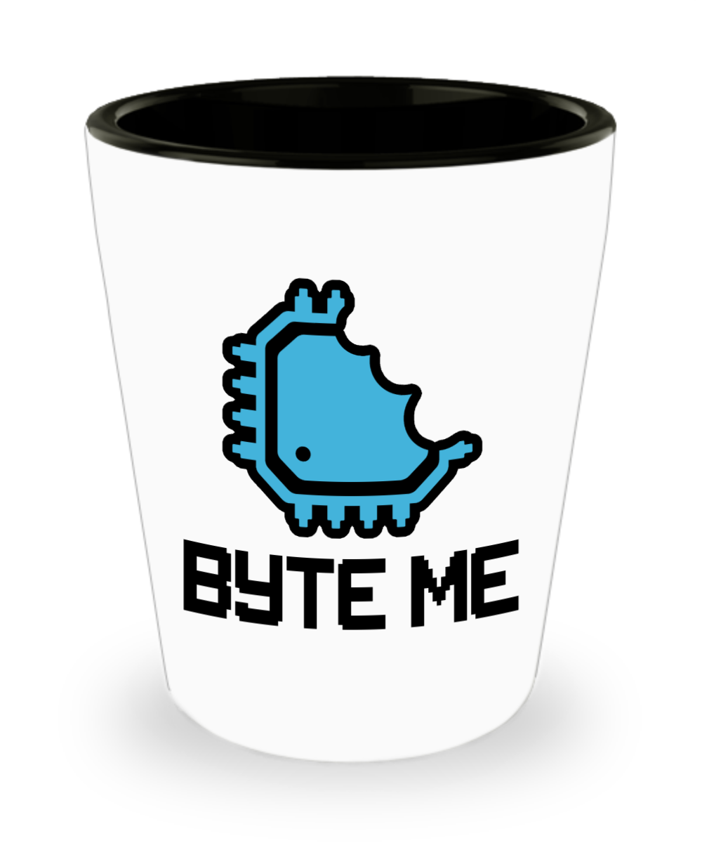 Computer Programming Gifts Byte Me Birthday Christmas Gift Idea For Men Women Shot Glass