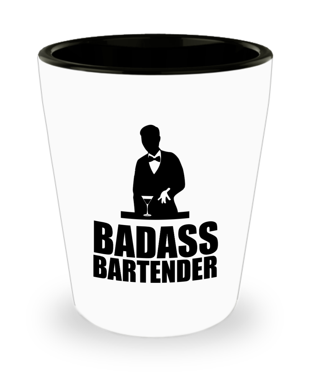 Bartender Gifts Badass Bartender Birthday Christmas Gift Idea For Men Women Shot Glass