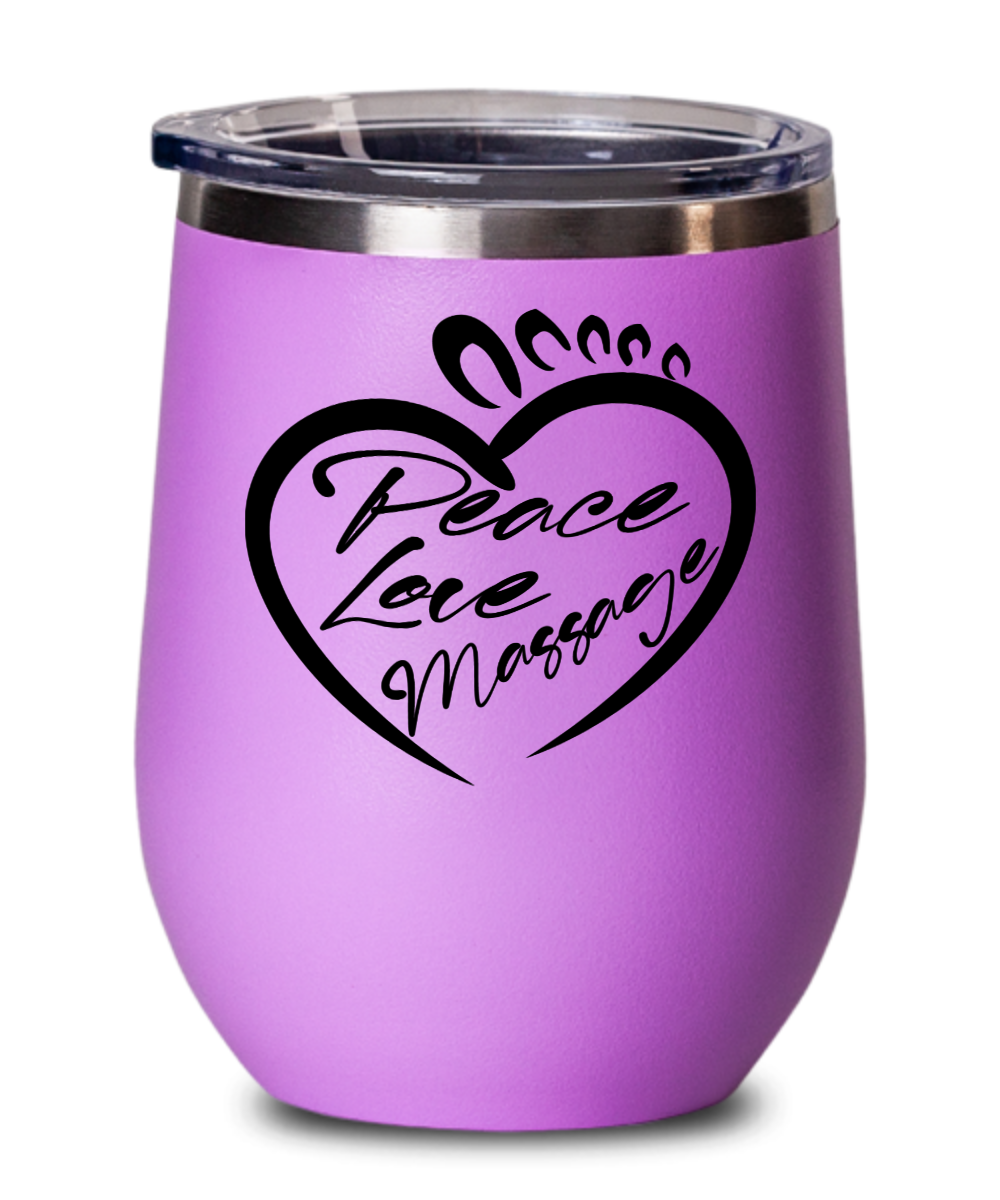 Massage Gifts Peace Love Massage Birthday Christmas Gift Idea For Men Women Wine Glass